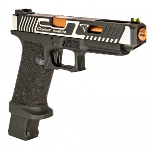 APS Custom Combat Master Silver slide with OMEGA Frame Top Gas pistol 